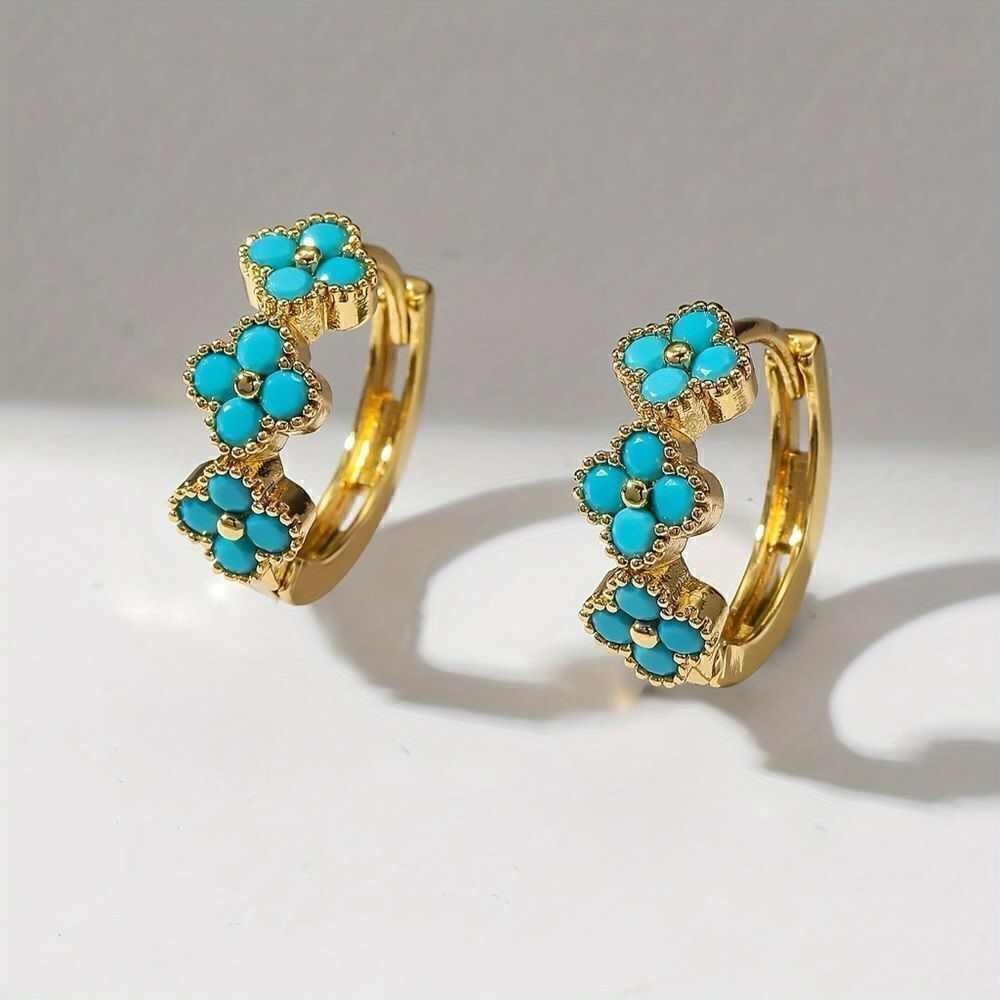 Flower hoop earrings M684